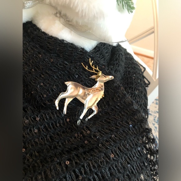 Vintage Mixed Metals Reindeer Brooch/Pendant - Picture 6 of 12